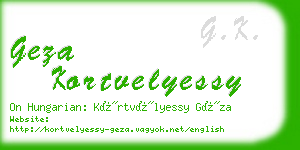 geza kortvelyessy business card